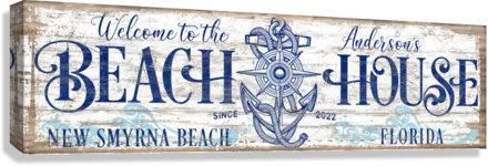 Beach House Sign - Welcome to our Beach House with Anchor