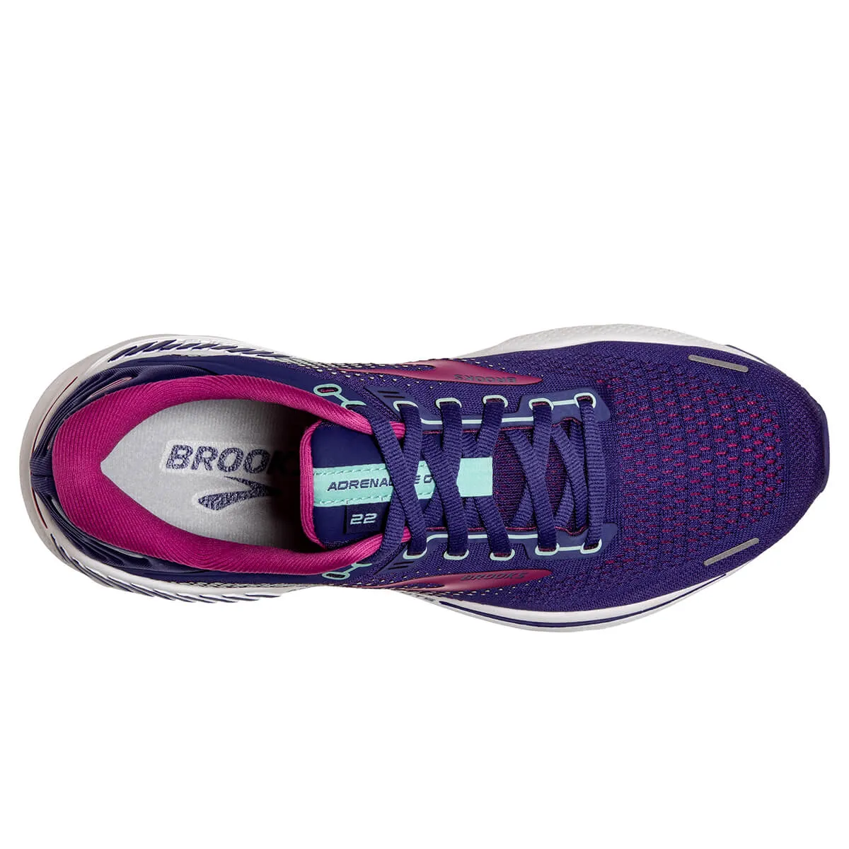Womens Brooks Adrenaline GTS 22 Running Shoes - Navy/Yucca/Pink