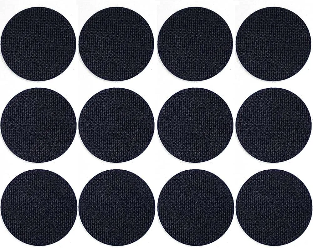 Circle Shape Shoe Hole Prevention Repair Patches/Inserts for 12 Holes (Black)