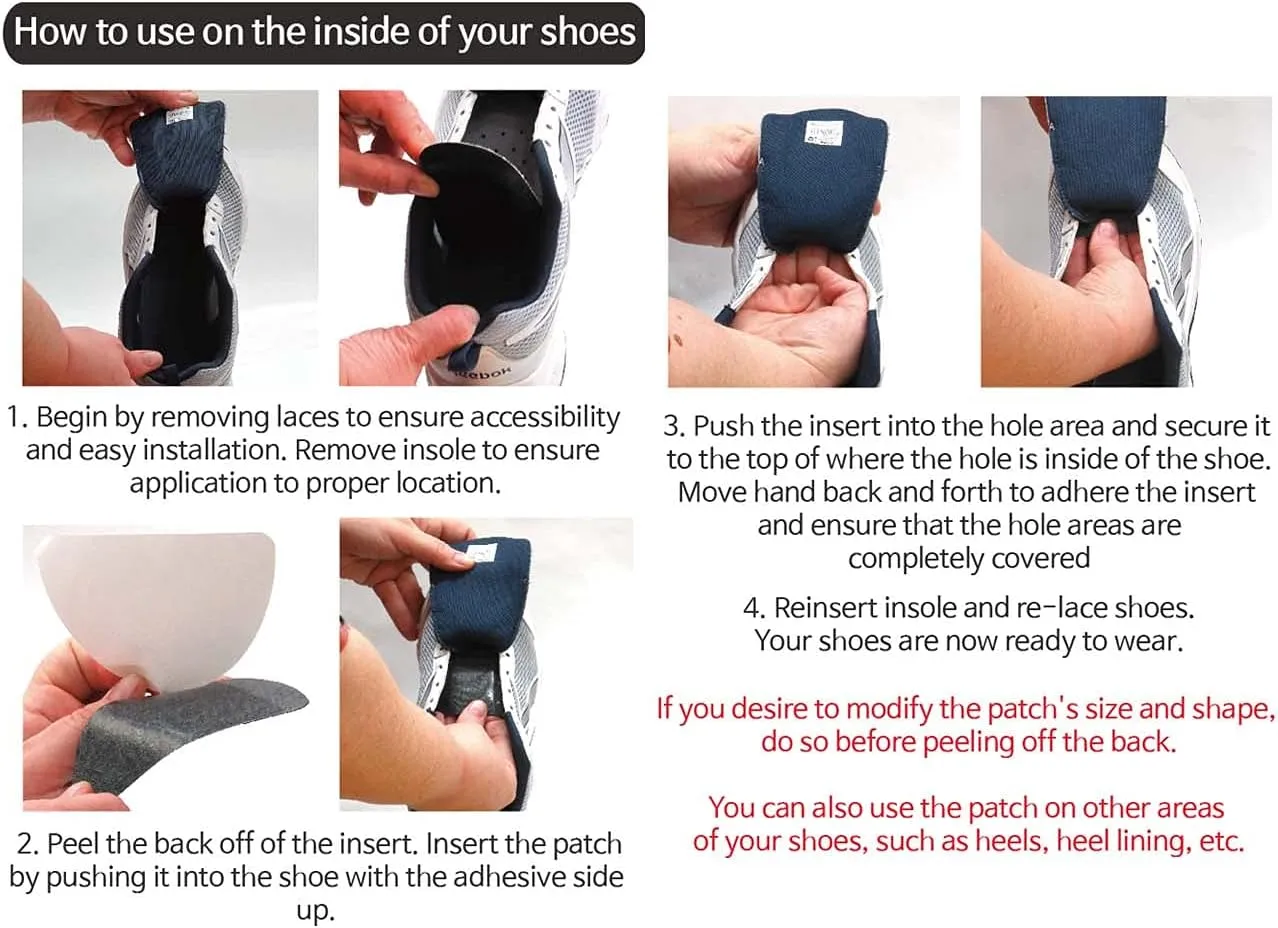 Circle Shape Shoe Hole Prevention Repair Patches/Inserts for 12 Holes (Black)
