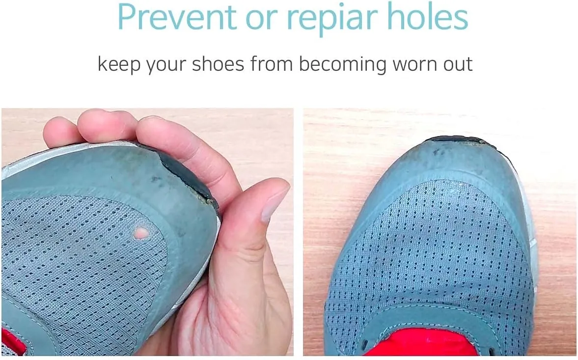 Circle Shape Shoe Hole Prevention Repair Patches/Inserts for 12 Holes (Black)