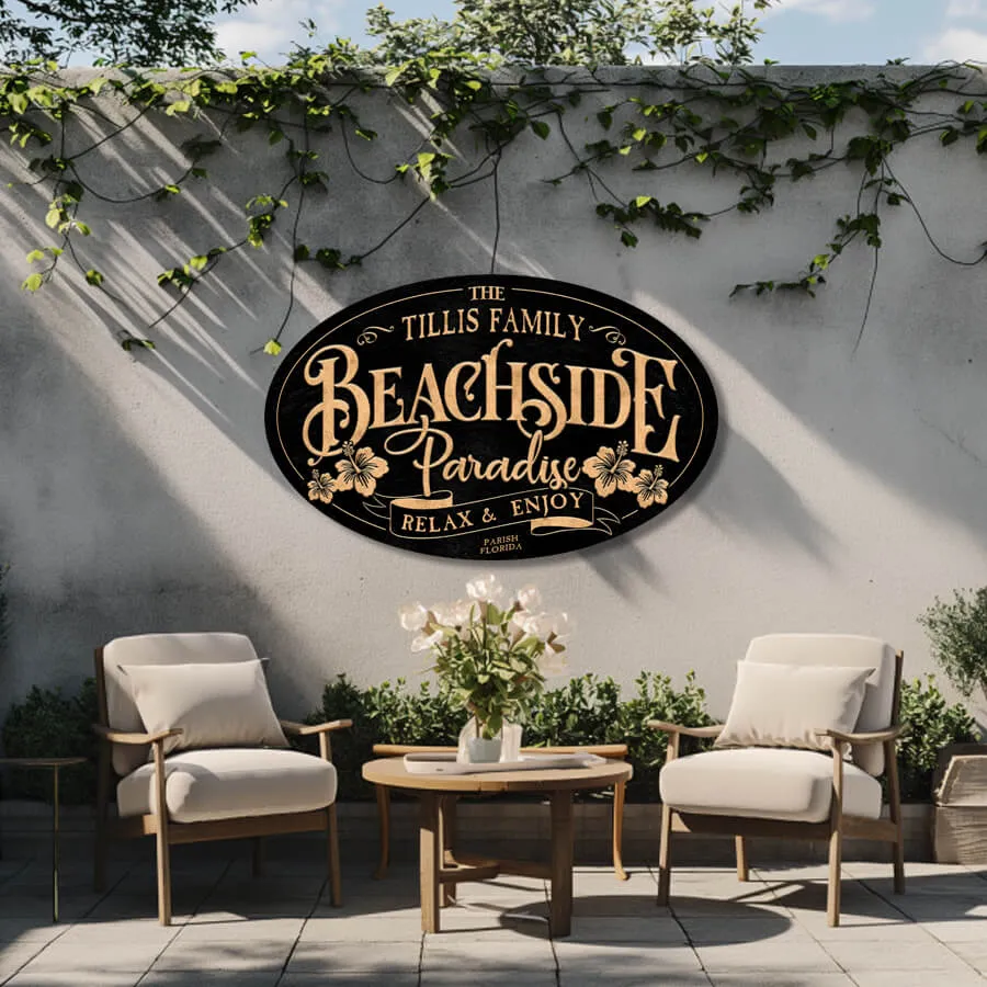 Coastal Decor - Beachside Paradise Beach House Sign