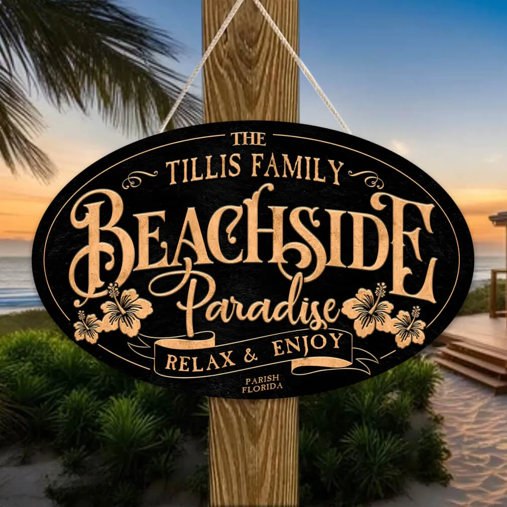 Coastal Decor - Beachside Paradise Beach House Sign