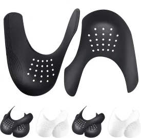 Crease Protectors Suitable for Most Sneakers, 4 Pairs Crease Protectors for Jordan 1, Air Force 1, and Dunk Low; Men's 7.5-12/ Women's 5-8.5 (Men's US Size 7.5-12, Black White)
