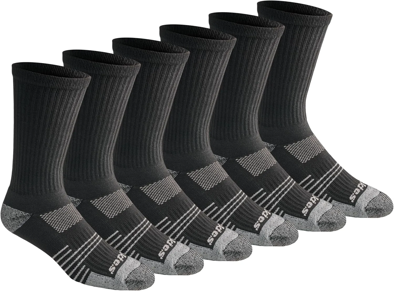 Dickies Men's Hydro-Cool Moisture Control Crew Socks, (6 Pairs)