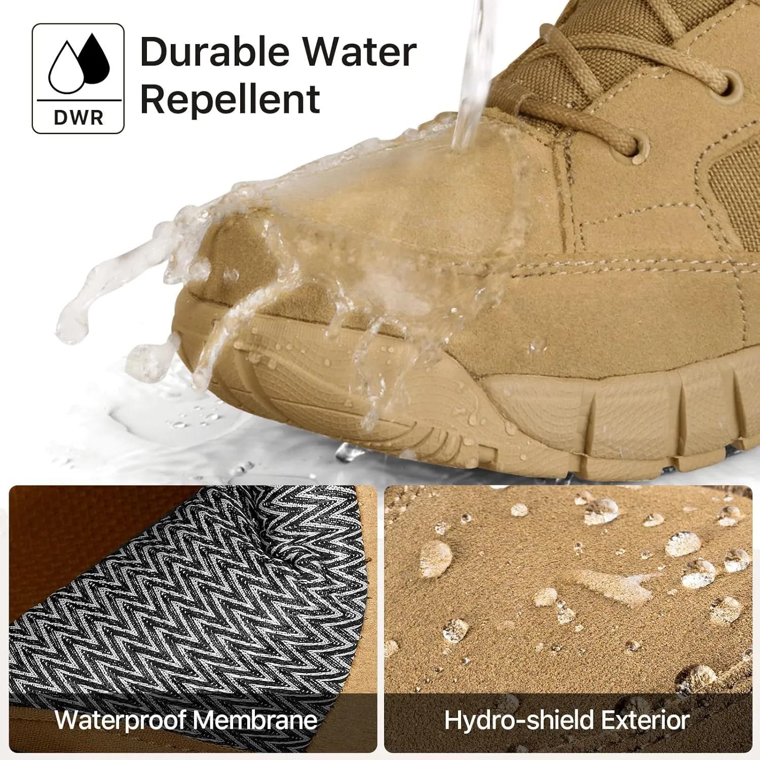 FREE SOLDIER Hiking Work Boots Men's Tactical Boots 6 Inches Waterproof Military Boots Outdoors Desert Boots