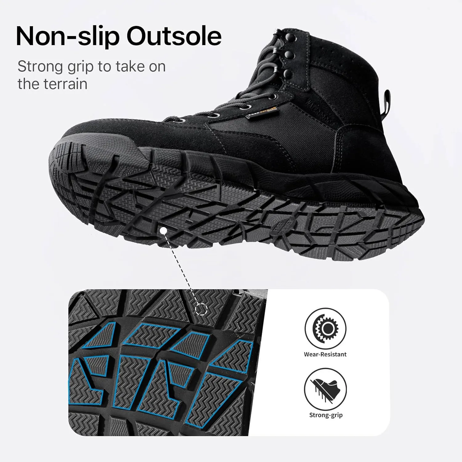 FREE SOLDIER Hiking Work Boots Men's Tactical Boots 6 Inches Waterproof Military Boots Outdoors Desert Boots