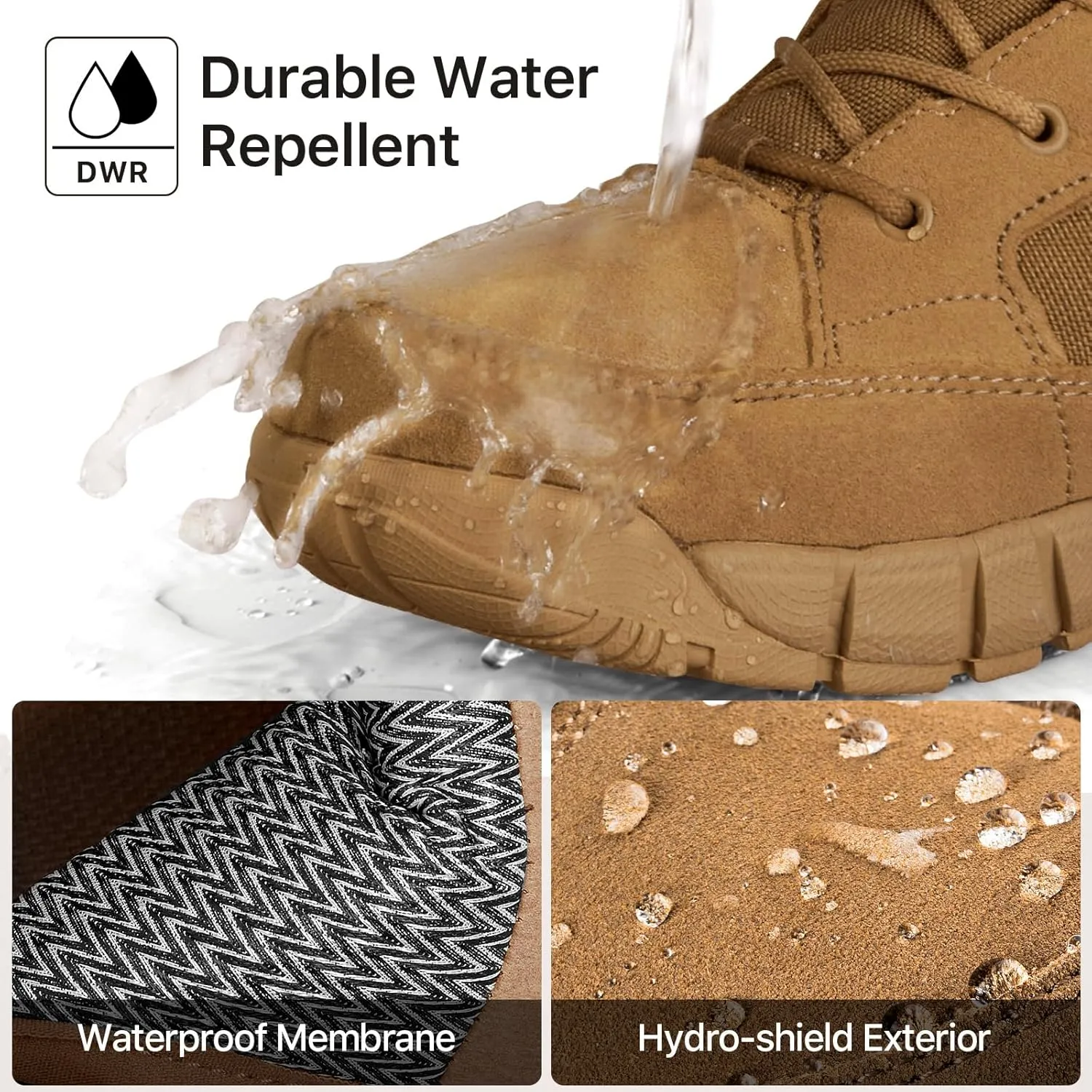 FREE SOLDIER Hiking Work Boots Men's Tactical Boots 6 Inches Waterproof Military Boots Outdoors Desert Boots