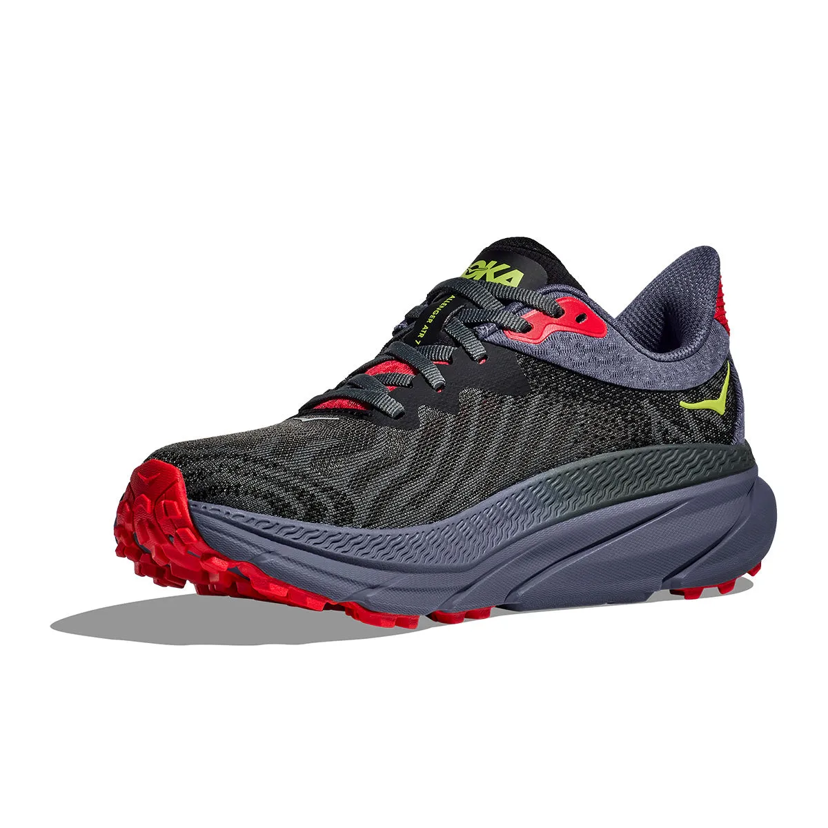 Mens Hoka Challenger 7 Trail Running Shoes - Obsidian/Anchor Colorway