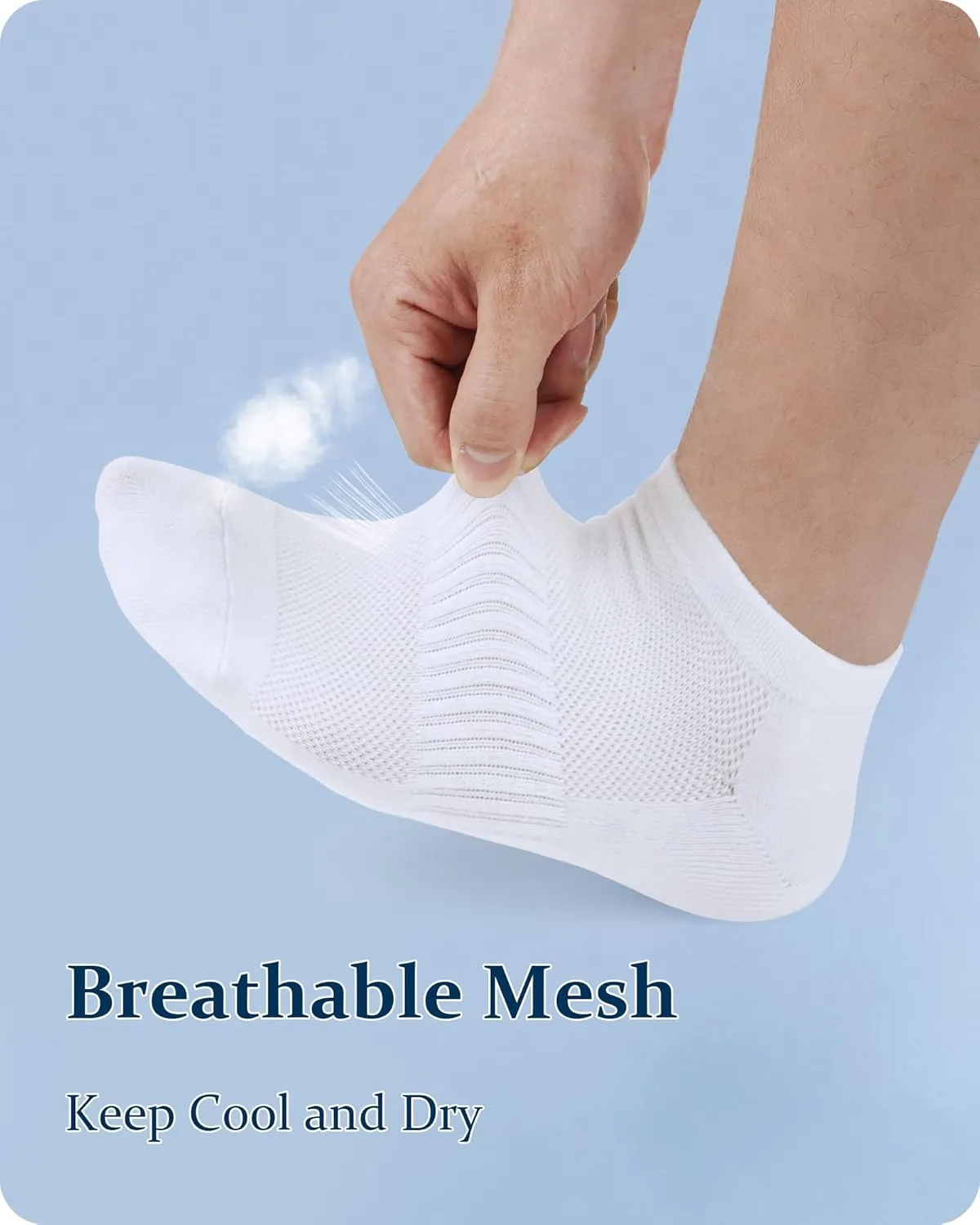 Jane Stone Men's Ankle Socks - 8 Pack Cotton Low Cut Non Slip No Show Socks Size 9-12/13-15