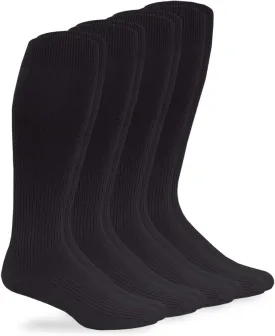 Jefferies Men's Microfiber Nylon Rib Over The Calf Dress Socks 4 Pack