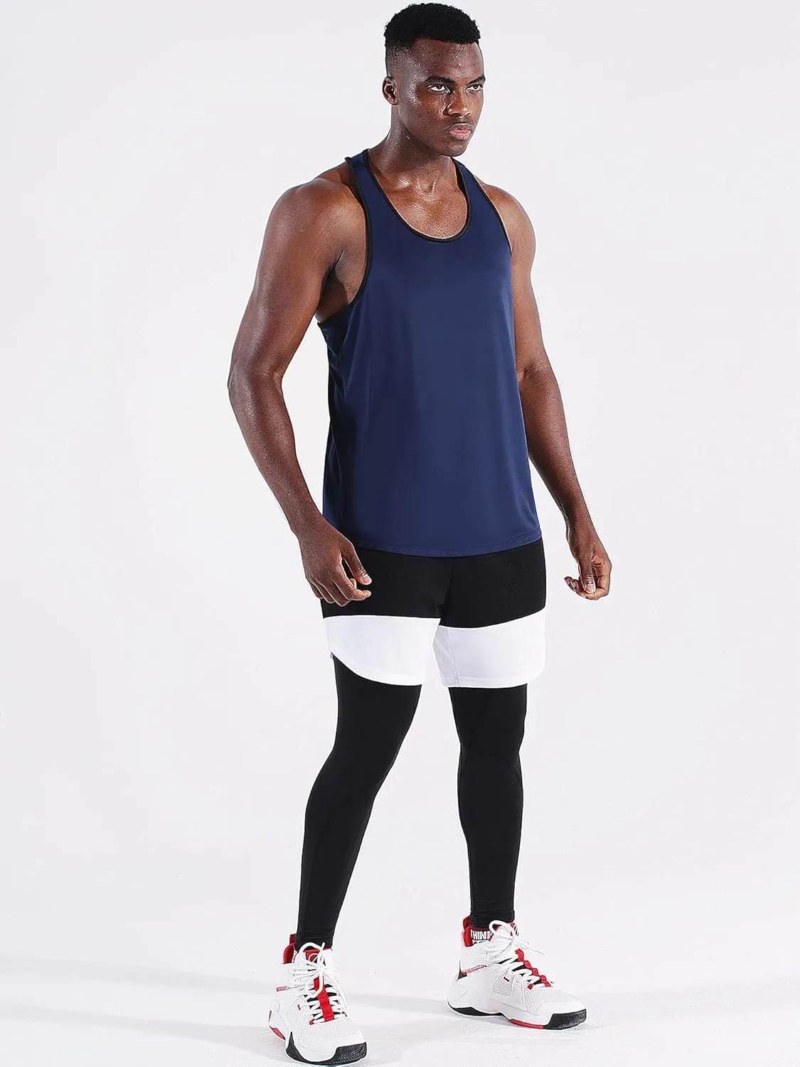 NELEUS Men's 3 Pack Running Tank Top Dry Fit Y-Back Athletic Workout Tank Tops