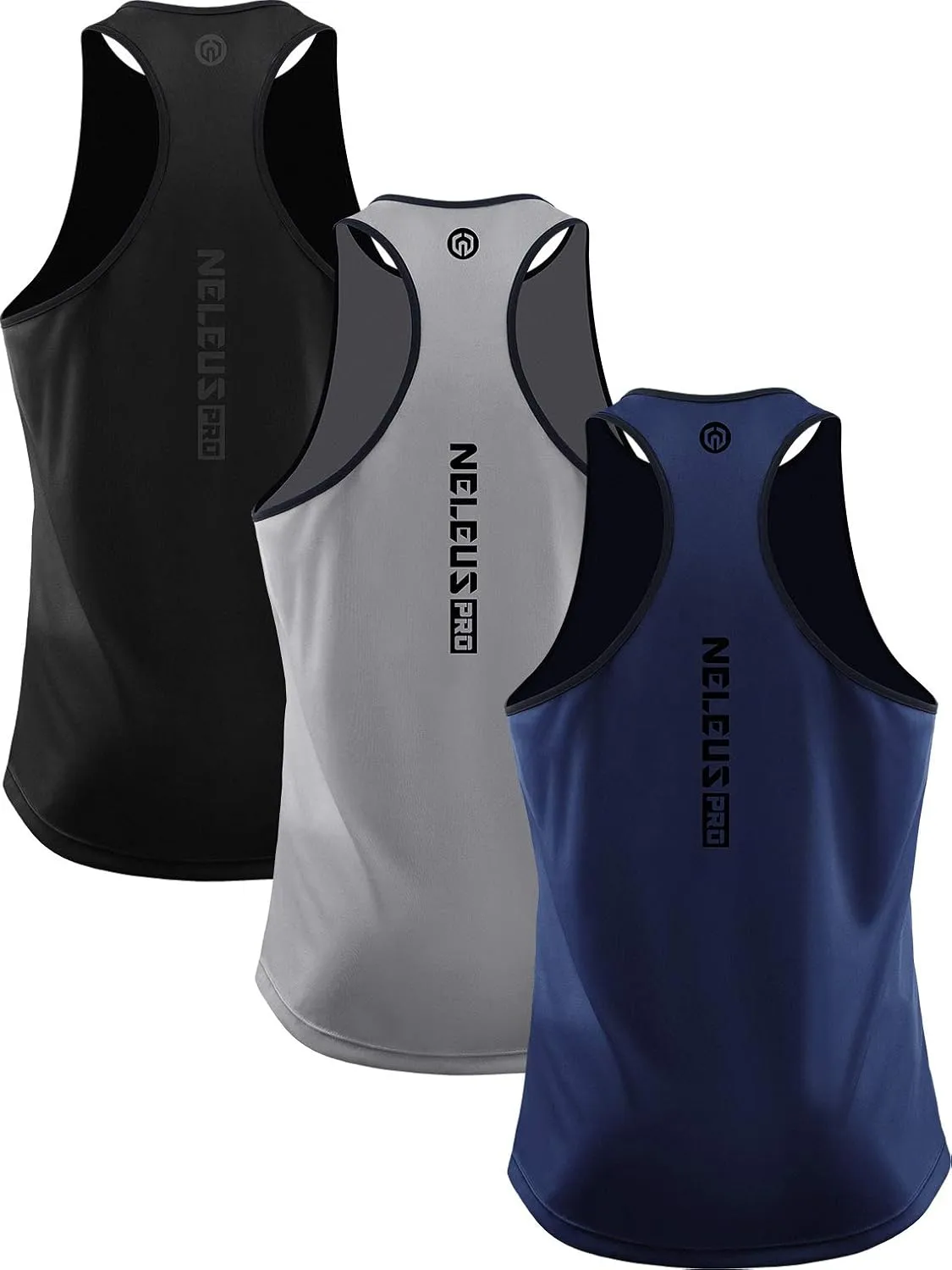 NELEUS Men's 3 Pack Running Tank Top Dry Fit Y-Back Athletic Workout Tank Tops