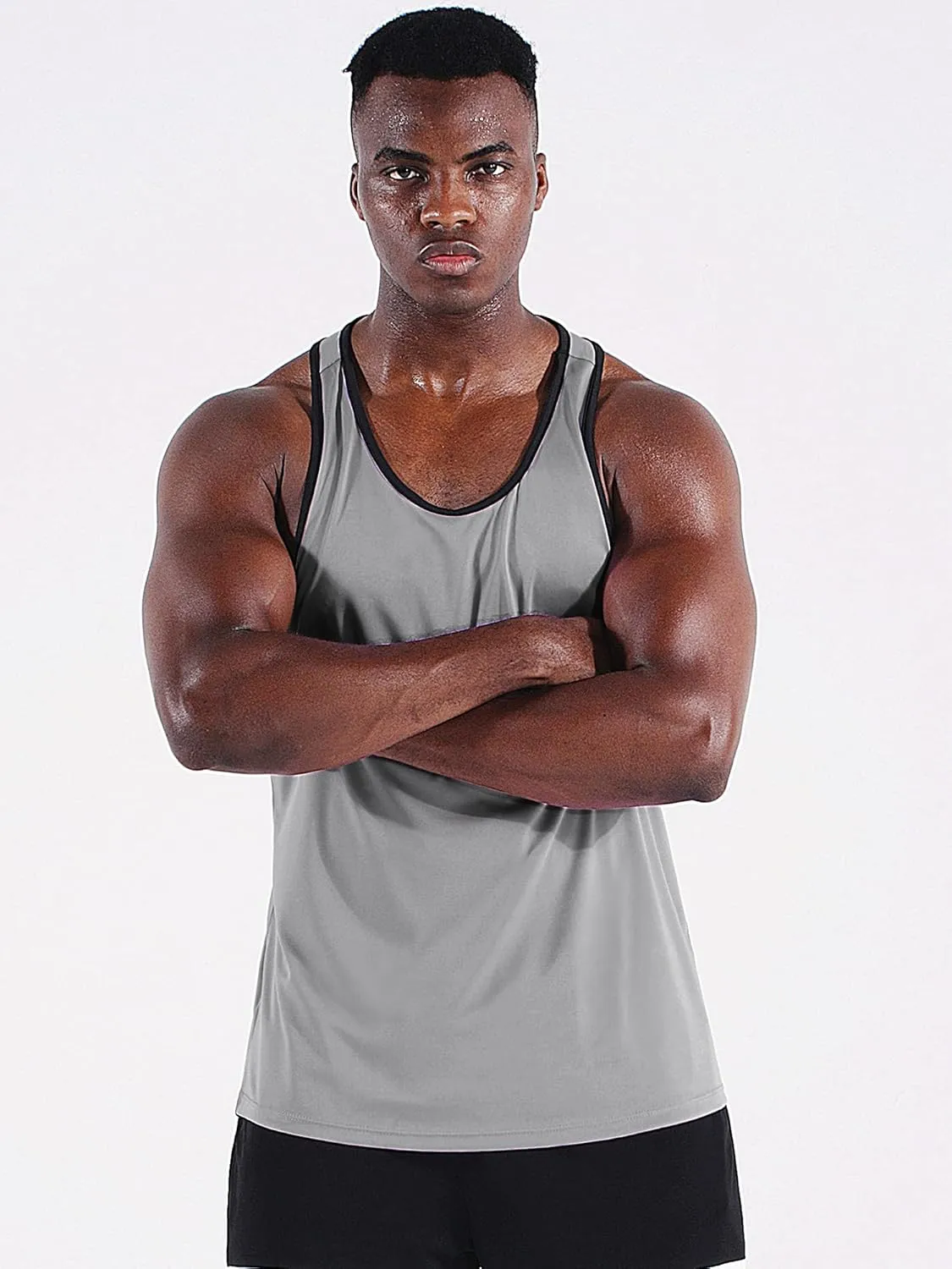 NELEUS Men's 3 Pack Running Tank Top Dry Fit Y-Back Athletic Workout Tank Tops
