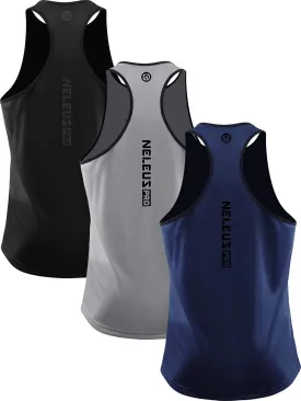 NELEUS Men's 3 Pack Running Tank Top Dry Fit Y-Back Athletic Workout Tank Tops
