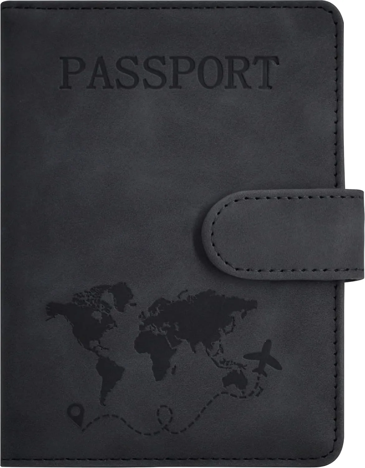 Passport Holder, Passport Cover with Credit Card Slot and Boarding Pass Slot Combo, Passport Wallet Case Book Travel Must Have, RFID Blocking Leather Travel Accessories, Black