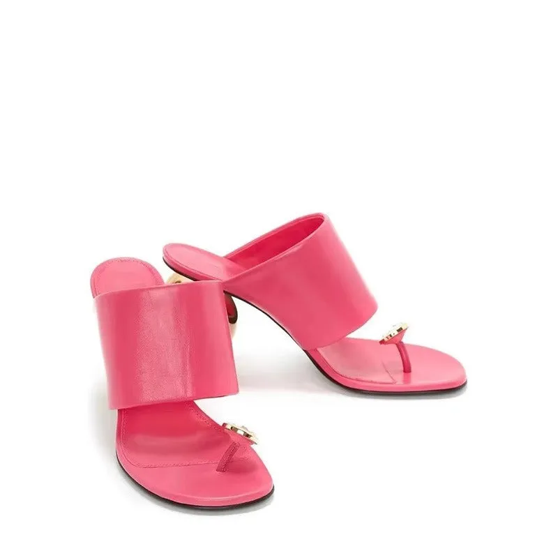 Pre Order:  Clip Open Toe Mouth Shaped Heel Sandals