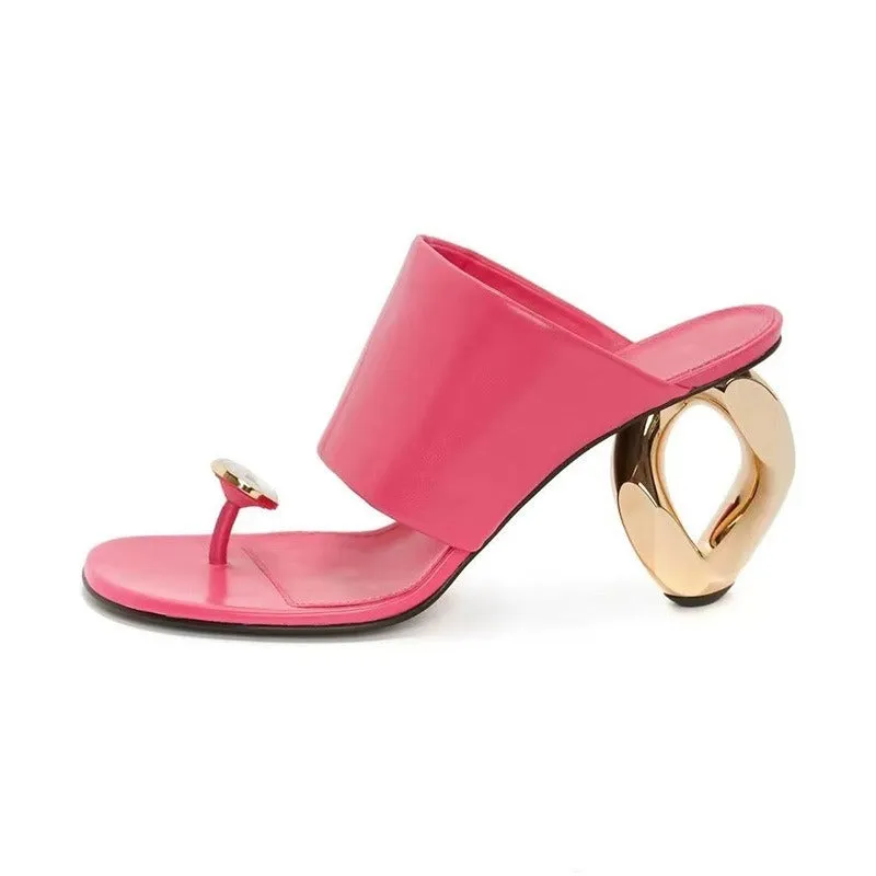 Pre Order:  Clip Open Toe Mouth Shaped Heel Sandals