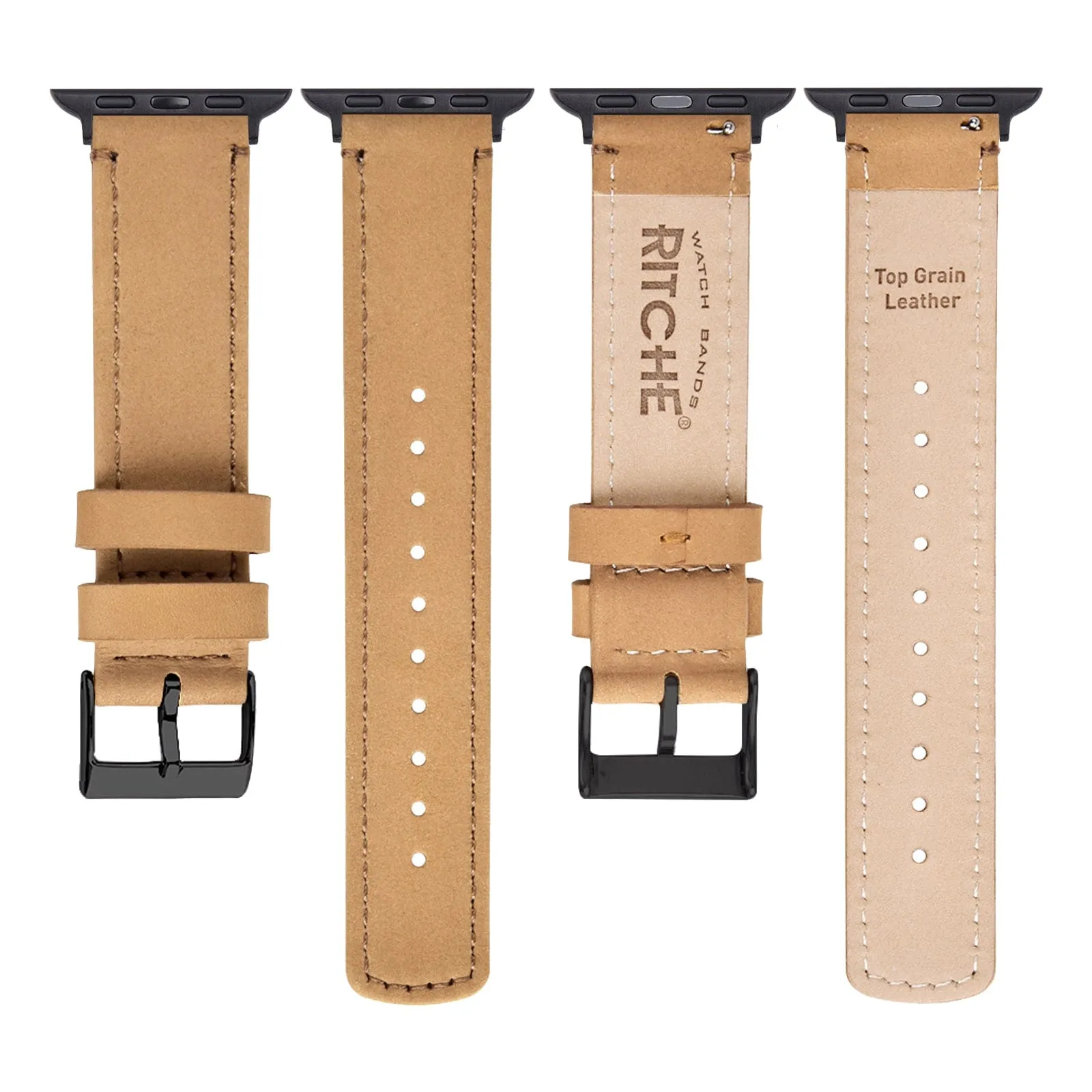 Ritche  Matte Khaki Top Grain Leather iWatch Band in 38, 40, 41, 42, 44, 45mm