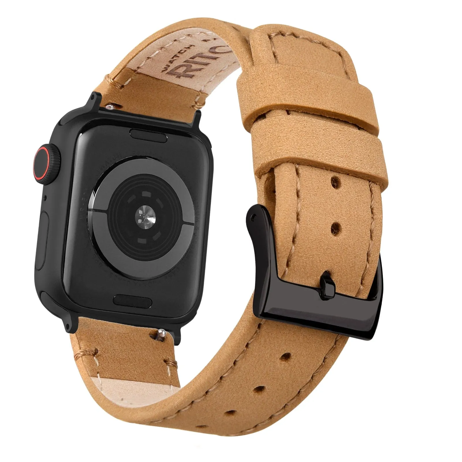 Ritche  Matte Khaki Top Grain Leather iWatch Band in 38, 40, 41, 42, 44, 45mm