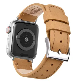 Ritche  Matte Khaki Top Grain Leather iWatch Band in 38, 40, 41, 42, 44, 45mm