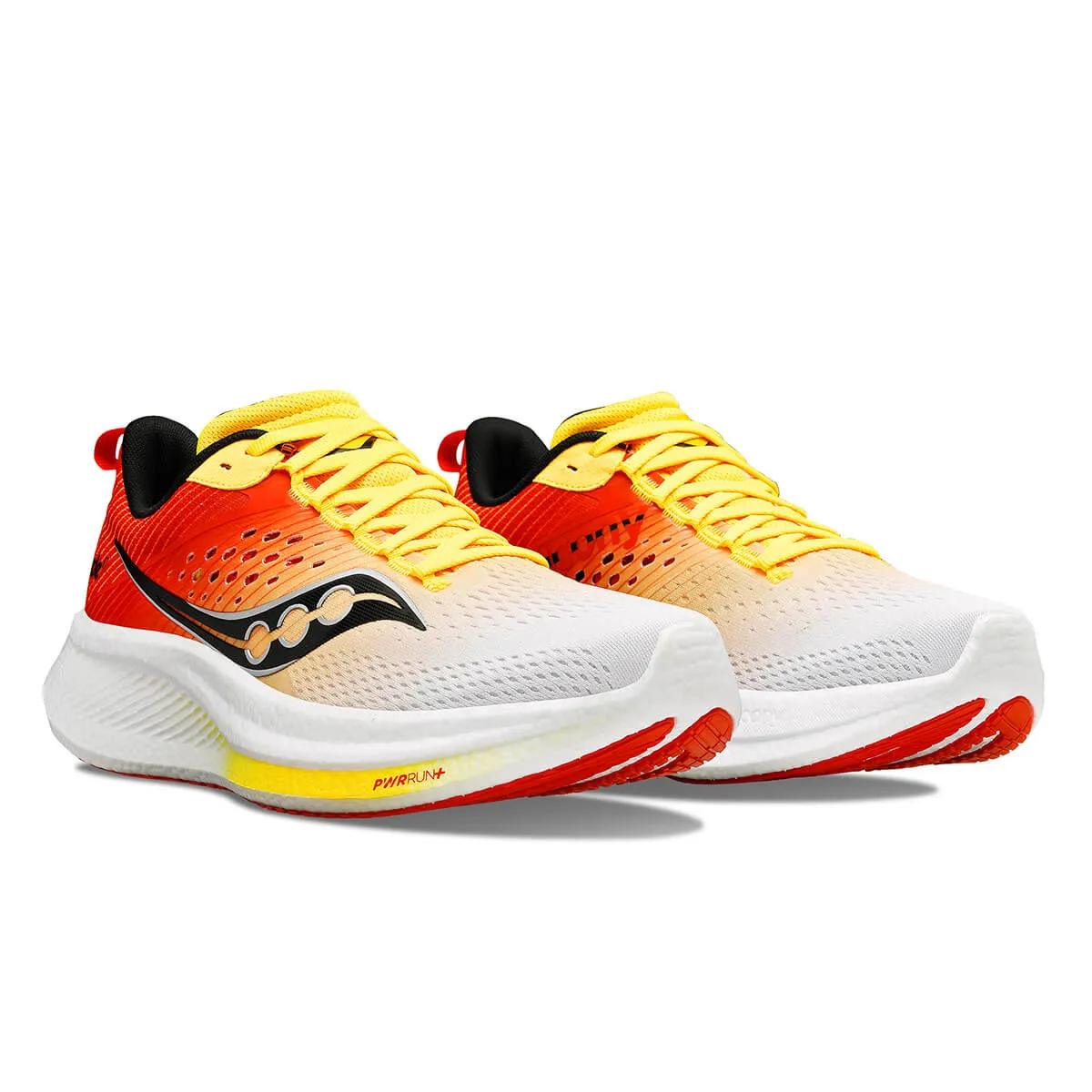 Saucony Ride 17 Mens Running Shoes in White/Vizi Gold Color