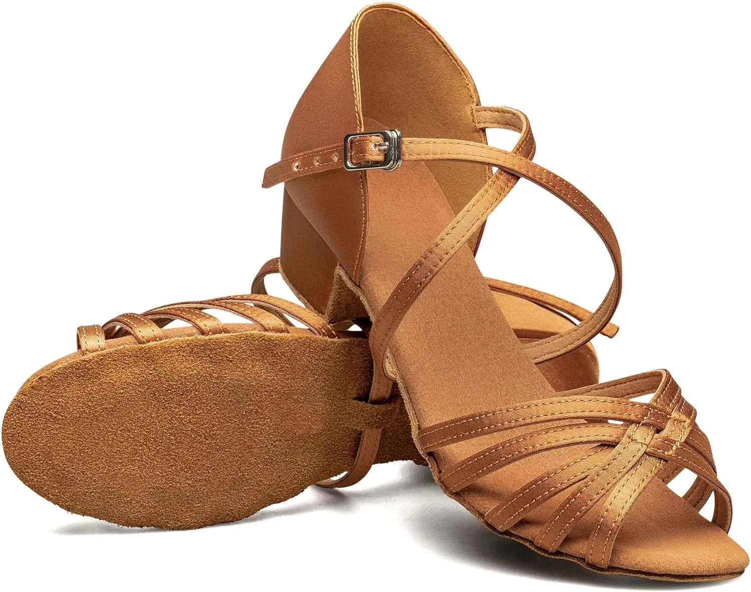 TUOTOM Girls Latin Dance Shoes Kids Salsa Ballroom Dance Shoes Low Heel Girls Tango Dance Cha Cha Shoes
