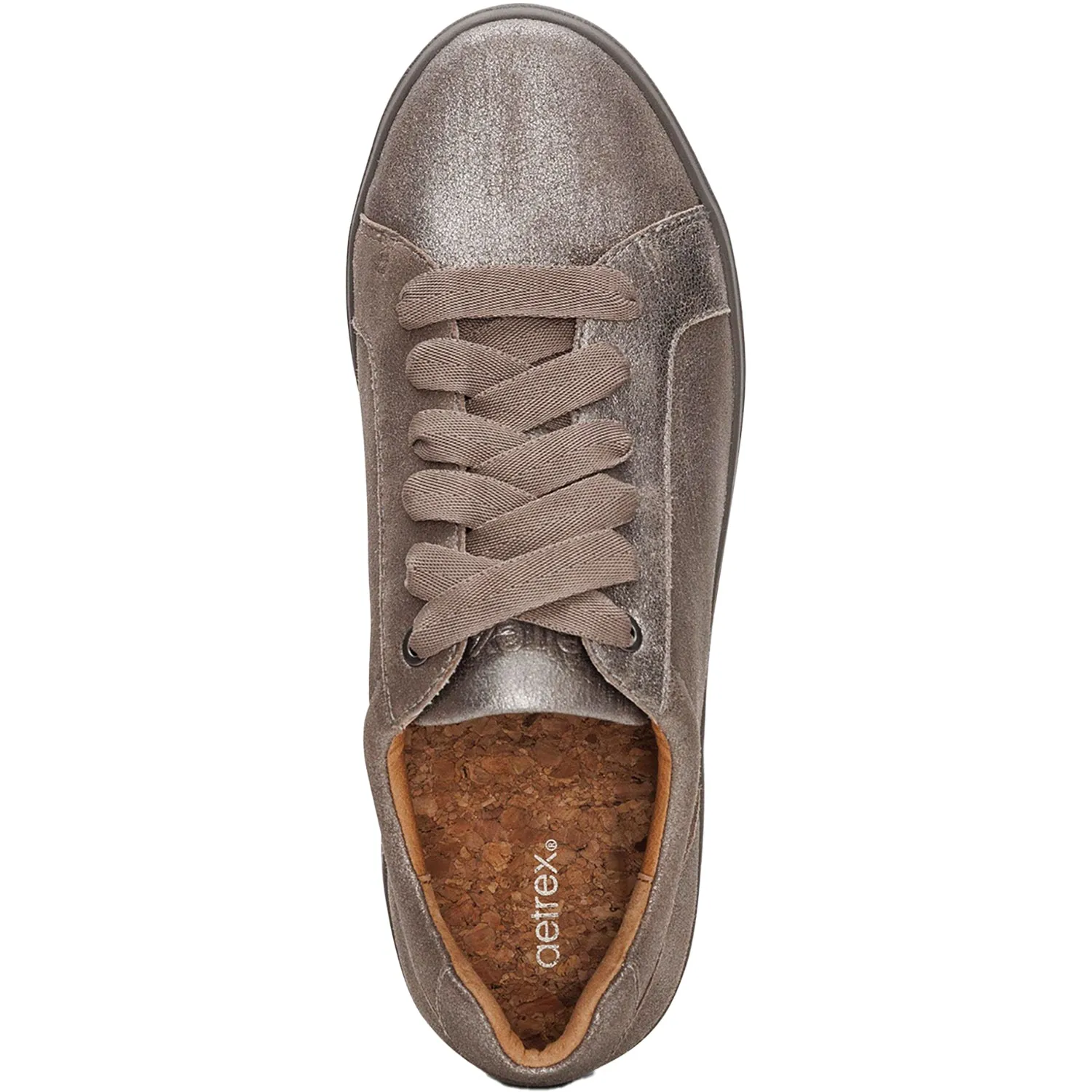 Women's Aetrex Courtney Brushed Silver Leather