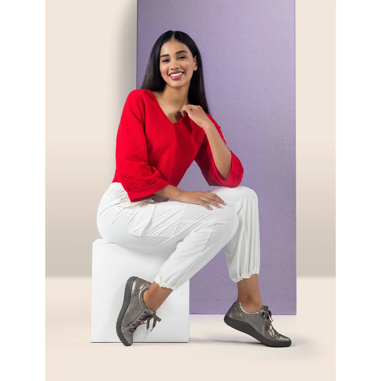 Women's Aetrex Courtney Brushed Silver Leather