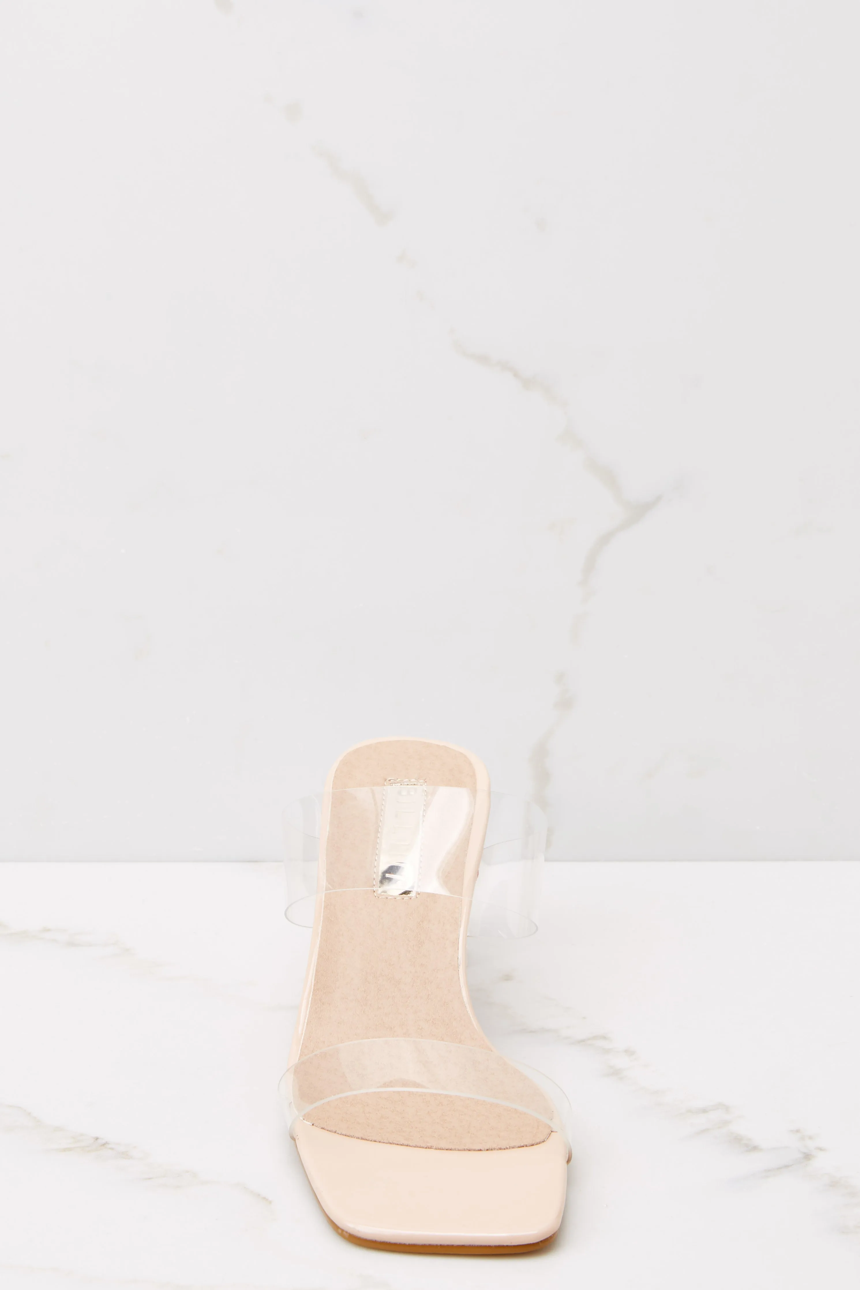 Xenia Elegant Nude Patent Clear High Heels