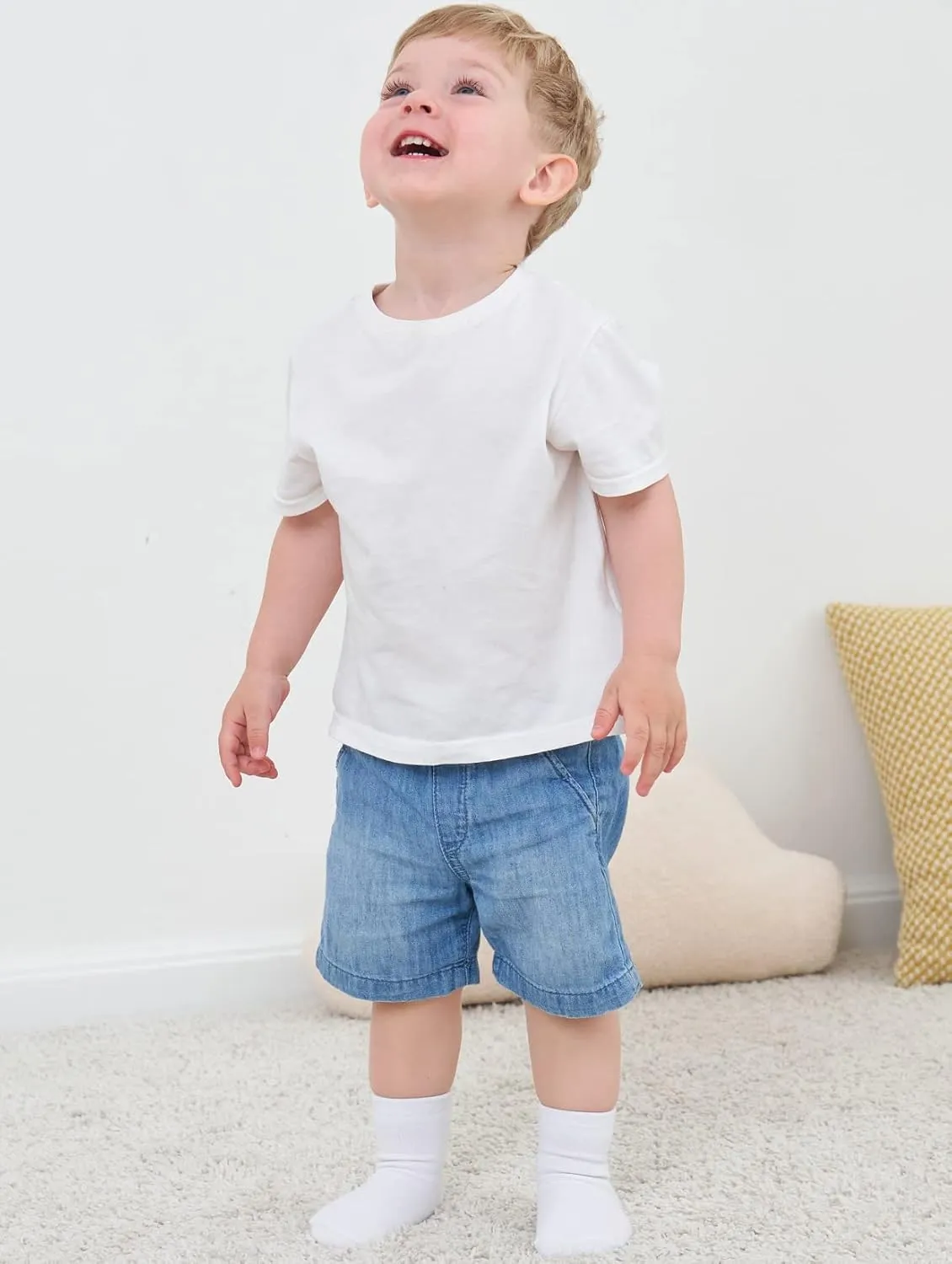 Zaples Grip Crew Socks with Non Slip/Anti Skid Soles for Baby Infants Toddlers Kids Boys Girls