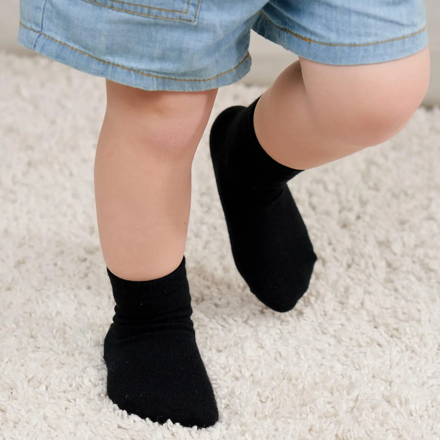 Zaples Grip Crew Socks with Non Slip/Anti Skid Soles for Baby Infants Toddlers Kids Boys Girls